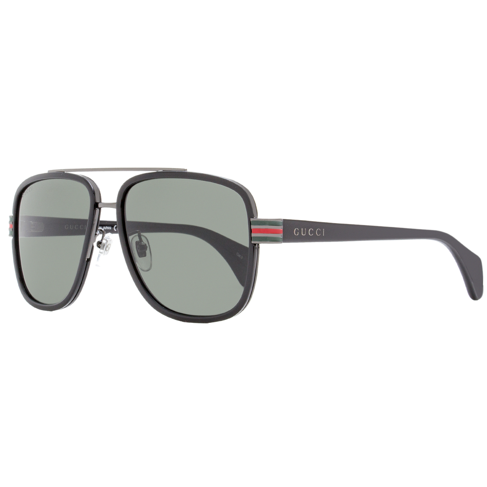 Gucci Navigator Sunglasses GG0448S 001 Black/Gunmetal 58mm 448